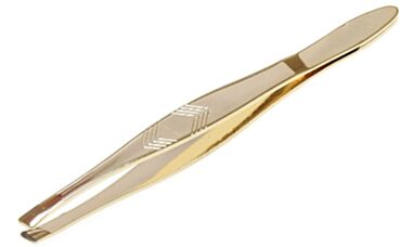 Luminesce Tweezers Slanted In Gold Plating Finishing ** WAS F409SL**